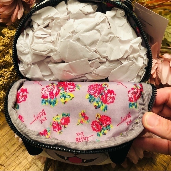 Betsey Johnson Halloween Pug Dog Mini Backpack Candy Corn Vampire NWT